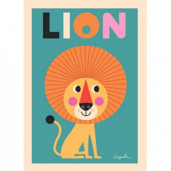 Poster Lion par Ingela P. Arrhenius