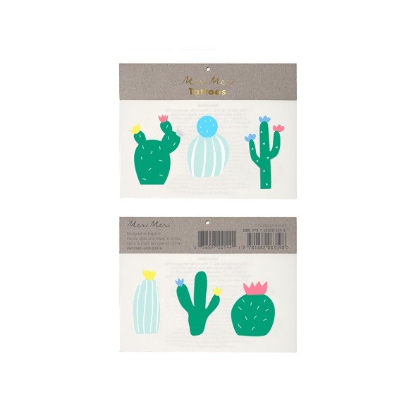 2 planches de tatouages éphémères - Cactus