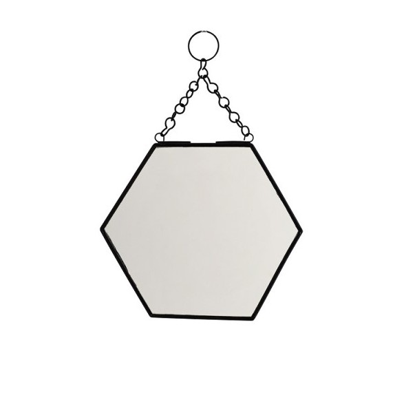Miroir à suspendre Hexagonal - Noir (PM)