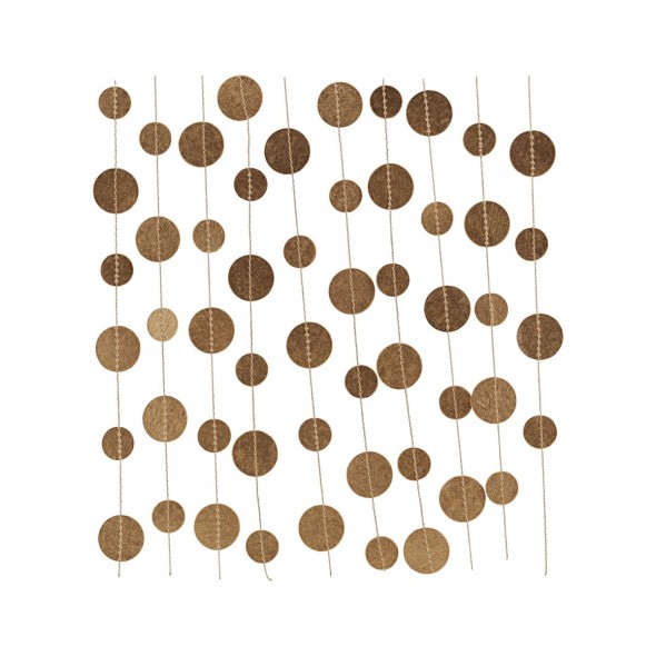 Guirlande décorative en papier - Cercles dorés