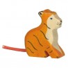 Animal en bois - Petit tigre assis
