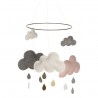 Mobile Nuage Pinkberry - Rose / Gris chiné / Blanc