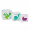 Set de 3 lunch box carrée - Dinosaures