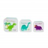 Set de 3 lunch box carrée - Dinosaures