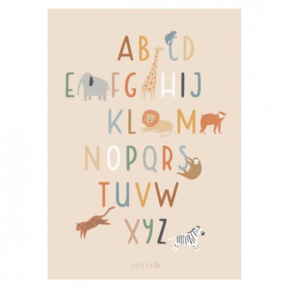 Poster Alphabet - Wildlife (50x70 cm)