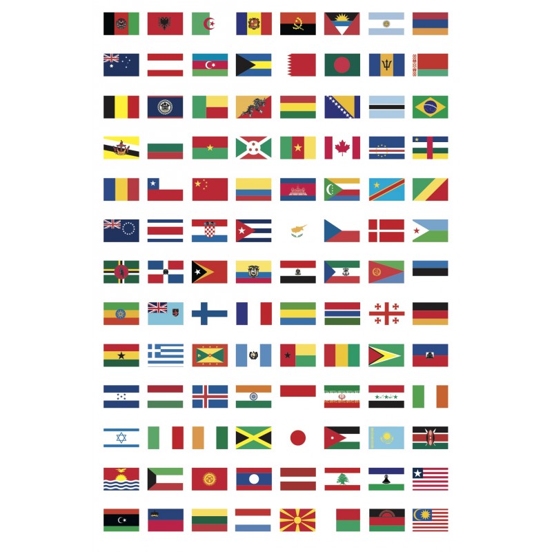 Poppik - Les 197 drapeaux du monde à coller sur un grand