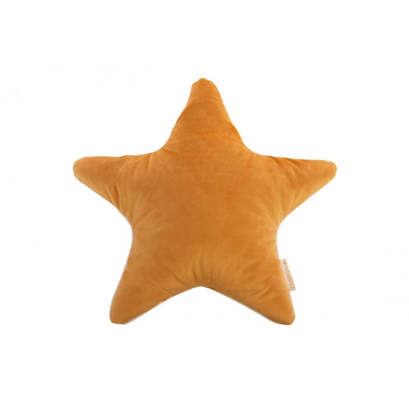Coussin étoile Aristote en velours - Farniente yellow