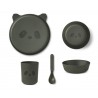 Set de vaisselle en bambou - Panda (hunter green)