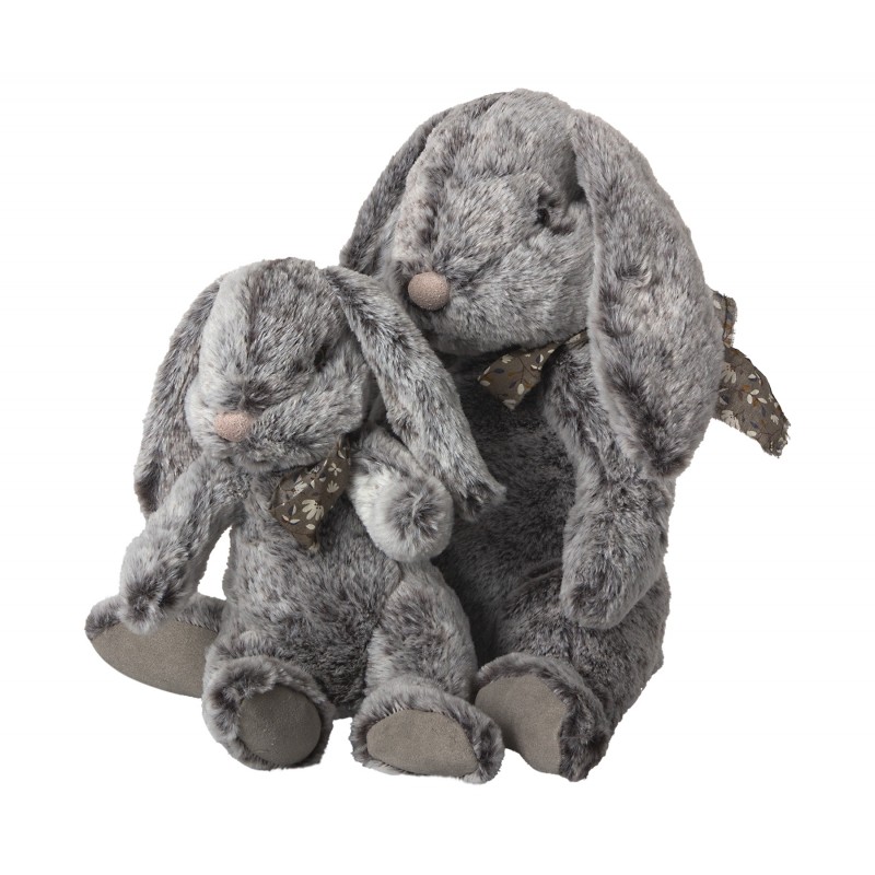 Peluche Lapin Fluffy - Gris (Large) - MAILEG - Perlin Paon Paon