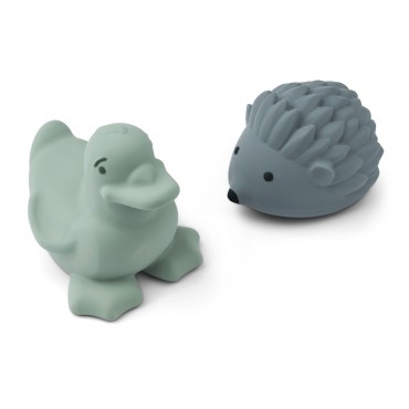Set de 2 jouets de bain Henrick - Peppermint / Whale blue