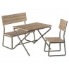Ensemble table, chaises et banc de jardin