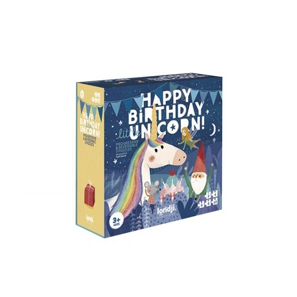 Puzzle progressif - Happy birthday Unicorn ! (30 pièces)