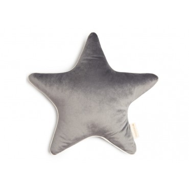 Coussin étoile en velours Aristote - Slate grey