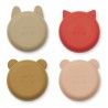 Pack de 4 bols Iggy en silicone - Apple red/tuscany rose