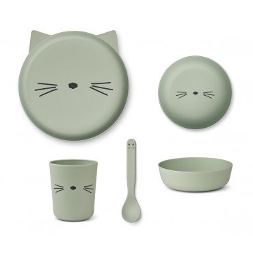 Set de vaisselle Brody - Cat (dusty mint)