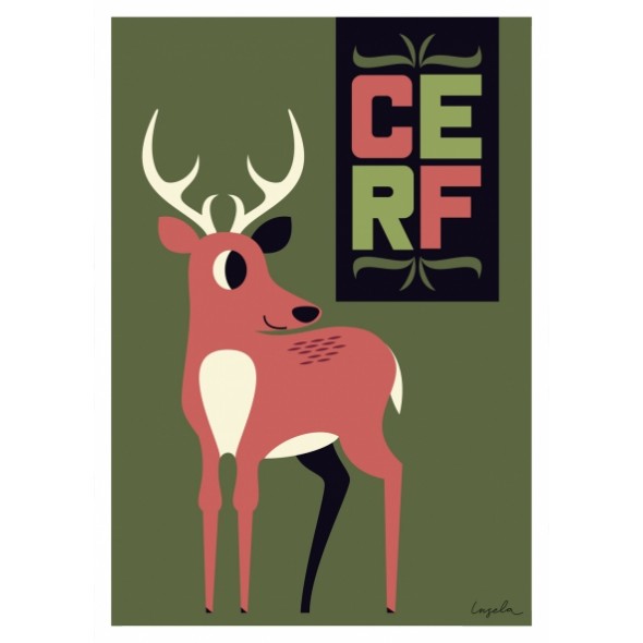 Affiche Cerf par Ingela P. Arrhénius (A3)