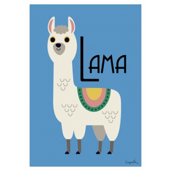 Affiche Lama par Ingela P. Arrhénius (A3)