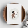 Carte postale - Sleepy Baby marron
