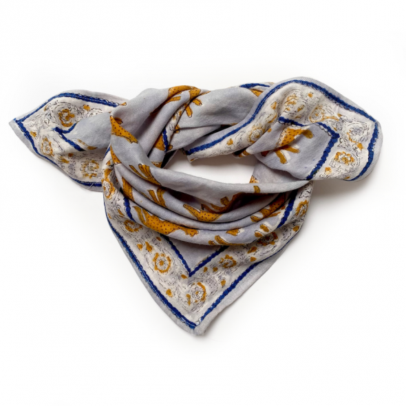 Petit foulard Manika Bengale - Ciel