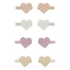 6 barrettes clip - Mini cœurs