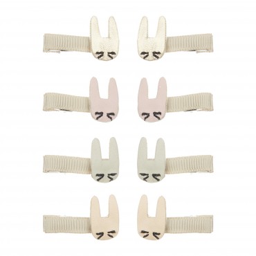 8 barrettes mini clip - Bunny