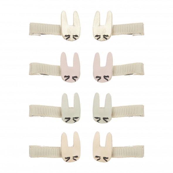 8 barrettes mini clip  - Bunny