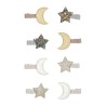 8 barrettes mini clip  - Star & Moon