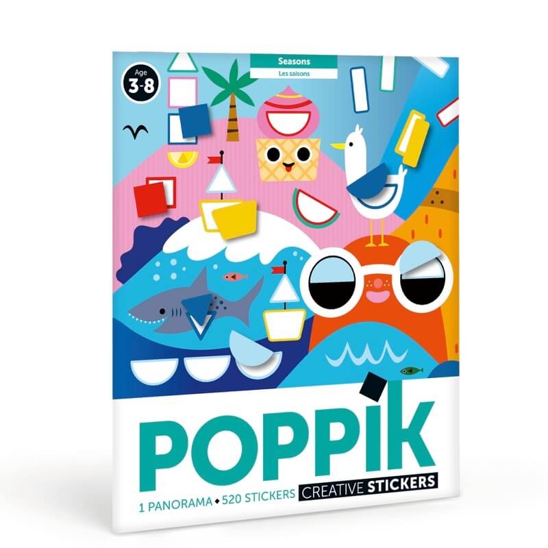 Poster créatif + 520 stickers - Saisons (3-7 ans) - POPPIK