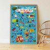Poster pédagogique + 58 stickers - Le jeu des animaux (3-8 ans)