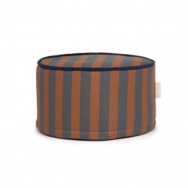 Pouf Majestic - Rayures Blue / Brown