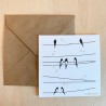 Carte avec enveloppe - Hirondelles sur le fil