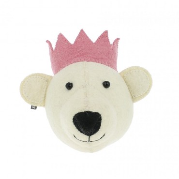 Mini trophée - Bébé ours (couronne rose)