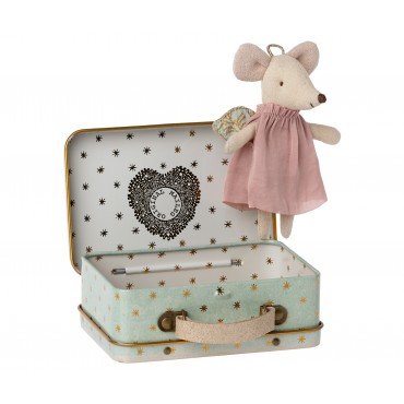 Petite souris Ange dans sa valise