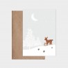 Carte postale -  Faon dans la neige