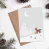 Carte postale -  Faon dans la neige