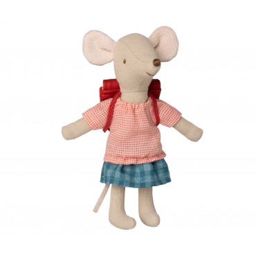 Tricyle mouse with bag - Grande sœur souris (rouge)