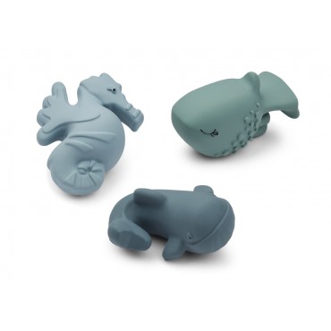 Set de 3 jouets de bain Nori - Sea creature / Whale blue