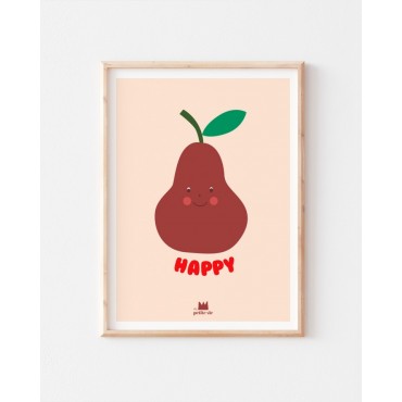 Affiche déco - Happy Poire (30x40)