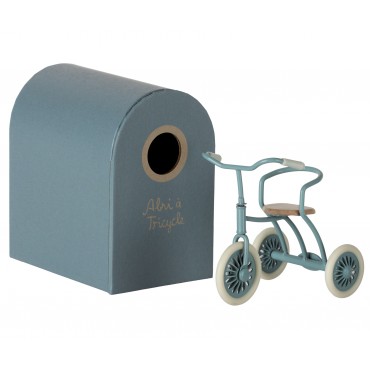 Tricycle pour souris avec son abri - Bleu pétrole