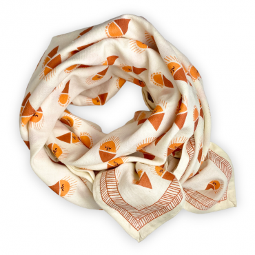 Grand foulard Latika "Sorbet" - Abricot