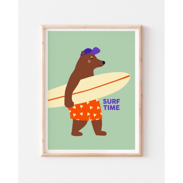 Affiche déco - Surf Time (30x40)
