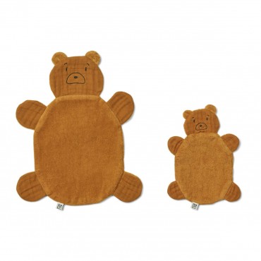 Set de 2 doudous lange Janai - Mr Bear / Golden caramel