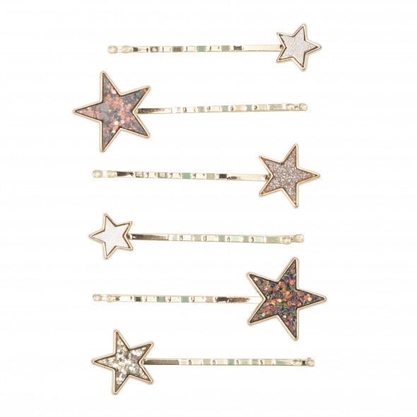 6 barrettes épingles - Christmas eclecti star