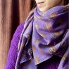 Foulard en laine Anisha "Florets" - Purple