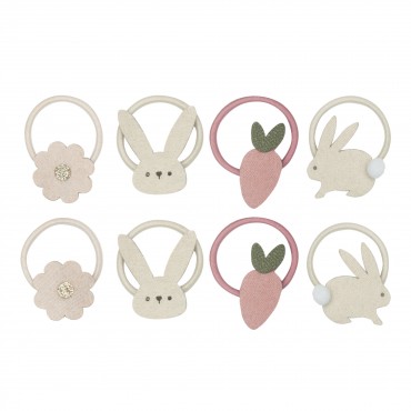 8 mini élastiques - Bunny & flower