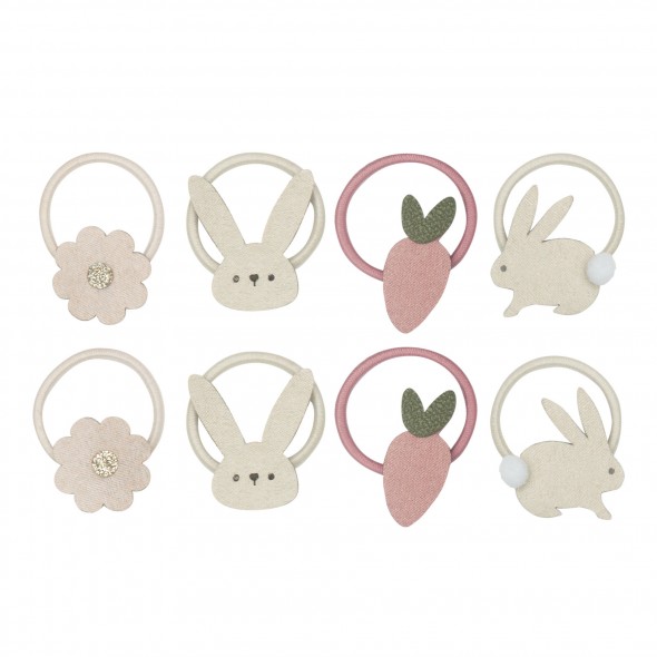 8 mini élastiques - Bunny & flower
