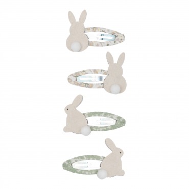 4 barrettes clic clac - Bunny