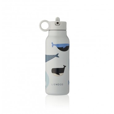 Gourde isotherme Falk - Whales / Cloud blue (350 ml)