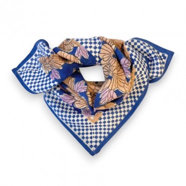 Petit foulard Manika - Bloom / Bleu klein