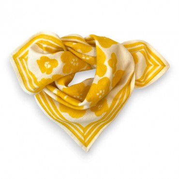 Petit foulard Manika - Flora bold / Citron